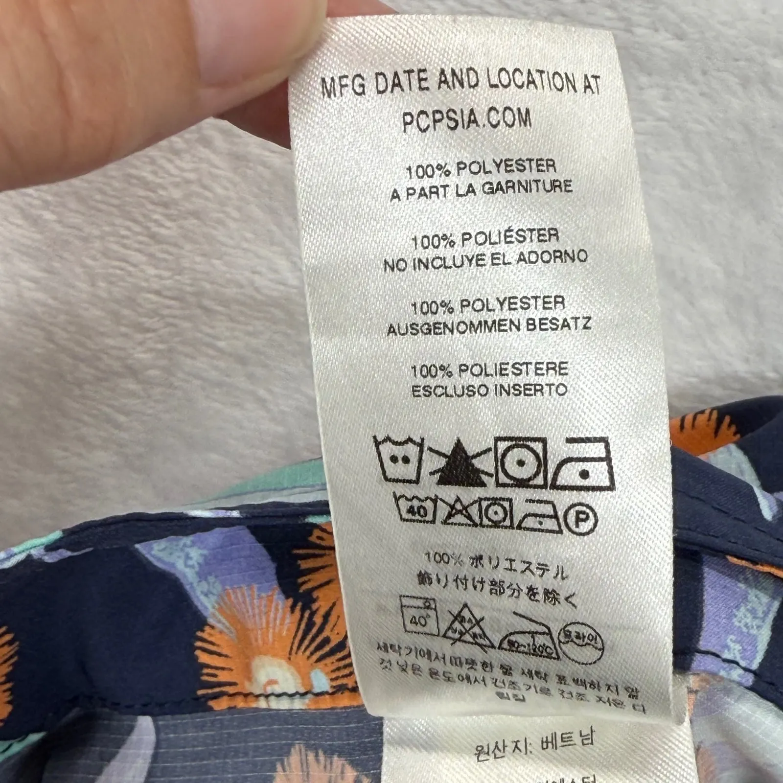 Patagonia Baggies‎ Board Shorts Floral Print Swim Trunks Orange Blue Size 14 - Image 8