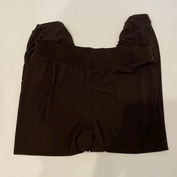 Chico’s Chocolate Brown Elastic Waist Ruched Ankle Ankle Pants Stretch EUC Sz 16 - Image 5