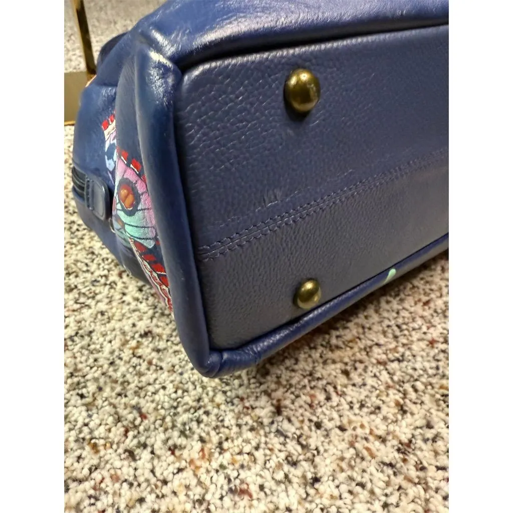 Anuschka Handpainted Butterfly Floral Hobo Bag Multicolor Large - Image 6