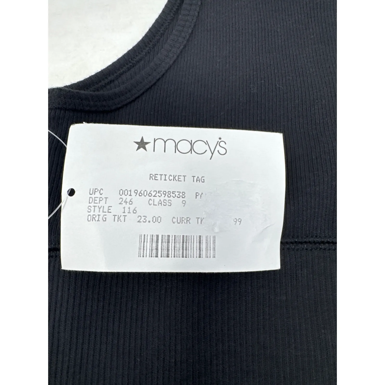 Brand New Hanes Women's Size Medium Rib Longline Bralette Cotton Black - Image 5