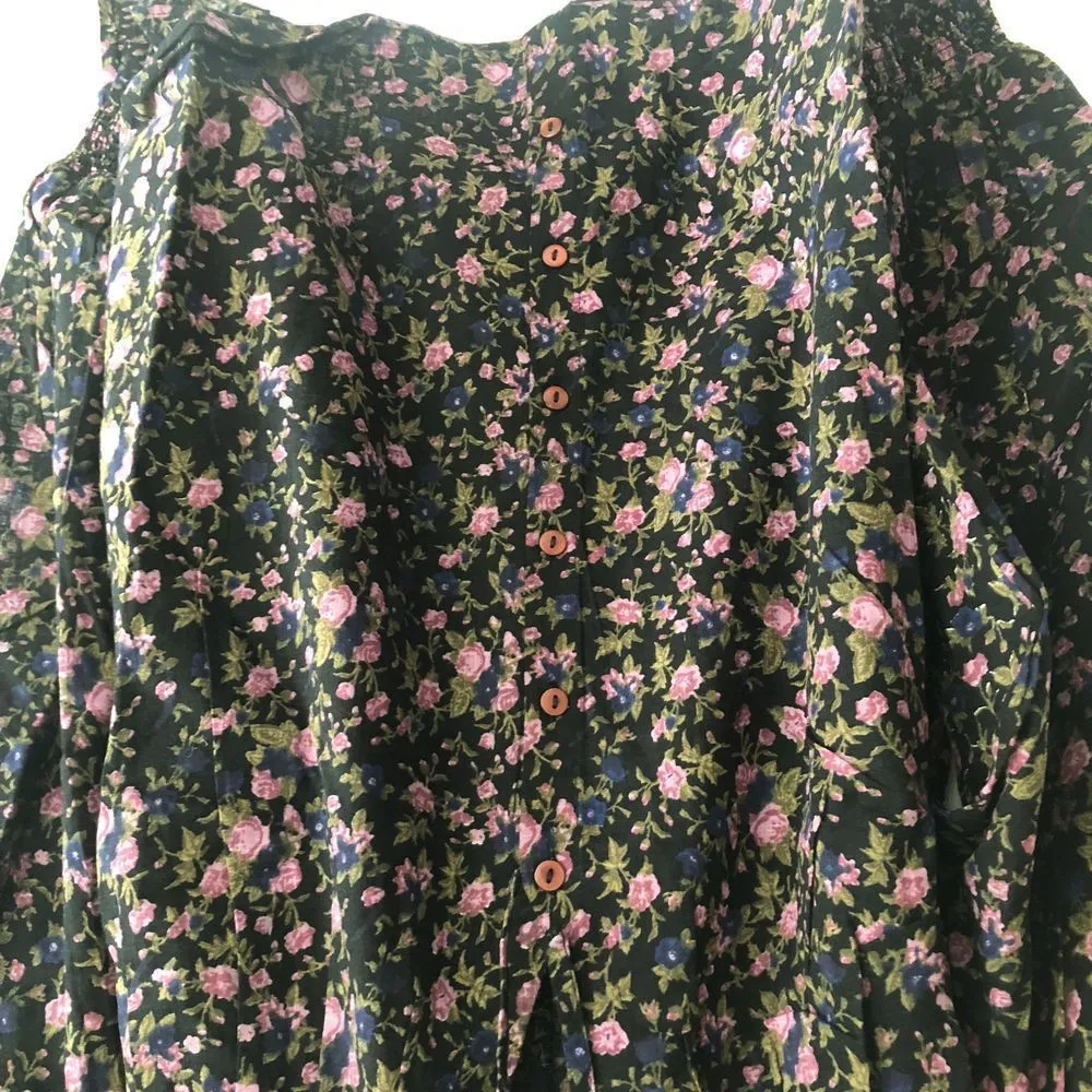 Brand New Free People Meant‎ to Be Blouse Black Camo For Women Size Small - Image 3