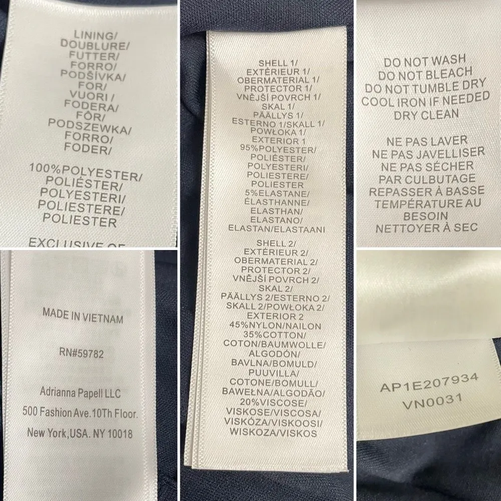 NWT Adrianna Papell Navy Blue Lace Crepe Formal Evening Gown OTS Dress Size 2 - Image 15