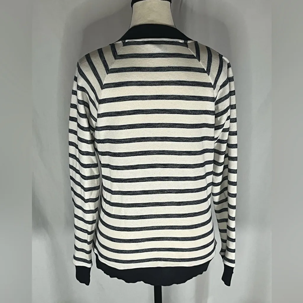 Jones New York Signature Full Zip Striped Women’s Sweater Jacket - Image 4