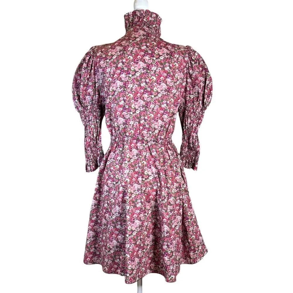 Philosophy di Lorenzo Serafini Puff Shoulder Dress in Red 2 Womens Floral - Image 8