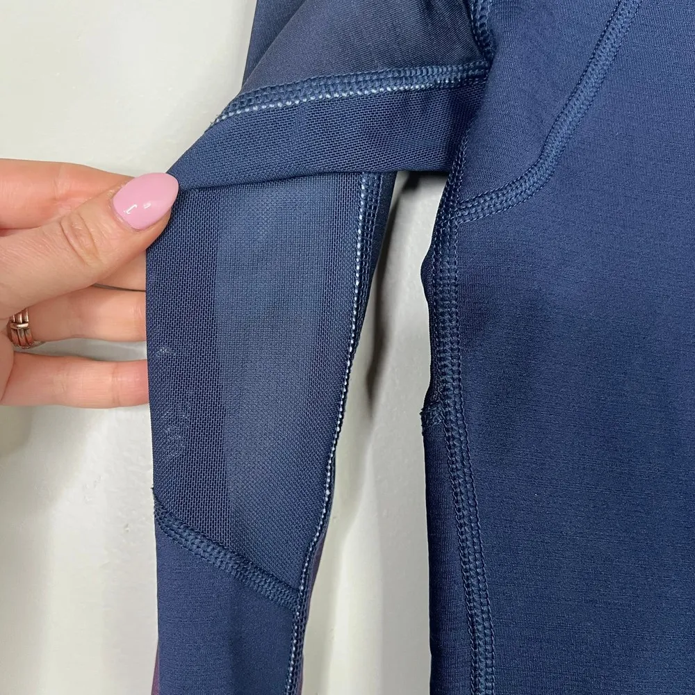 Nike Pro Hyperwarm Athletic Shirt Ombre Sleeves Mesh Detail Thumb Holes Sz Small - Image 5