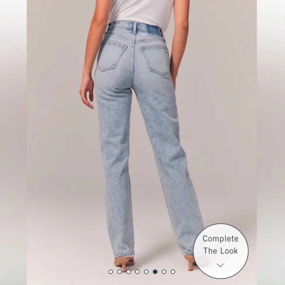 Abercrombie & Fitch The 90s Slim Straight Ultra High Rise Curve Love Size: 32/14 - Image 10