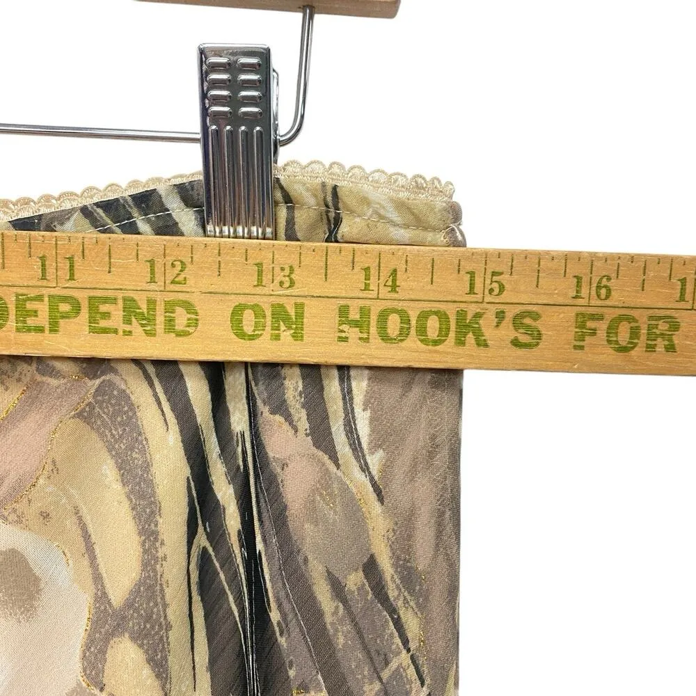 Vintage Women Med Midi Skirt Paisley Fairycore Garden Fairy Lined Goblincore Green - Image 3