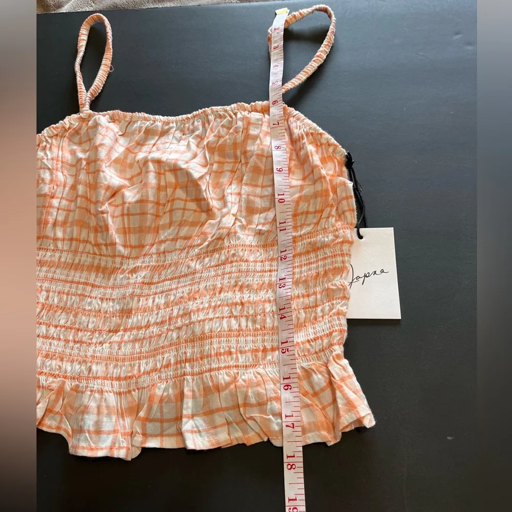 JAPNA Orange & White Plaid Ruched Tank Top NWT Women’s Sz M - Image 8