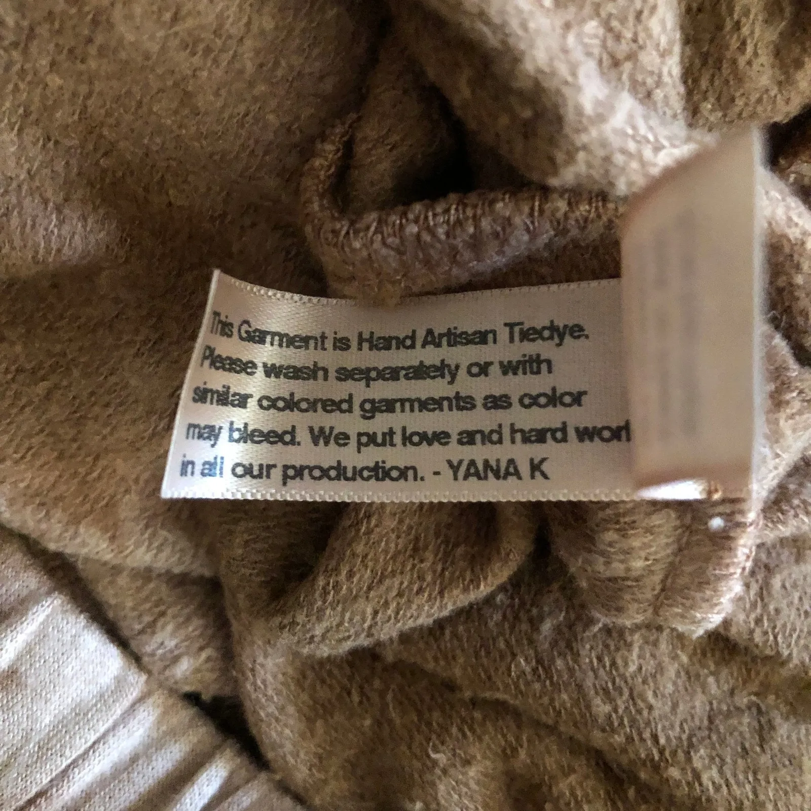 Yana K Fleece Crop Hoodie Full Zip Tie Dye Brown Longsleeve Women's Size Small - Image 8