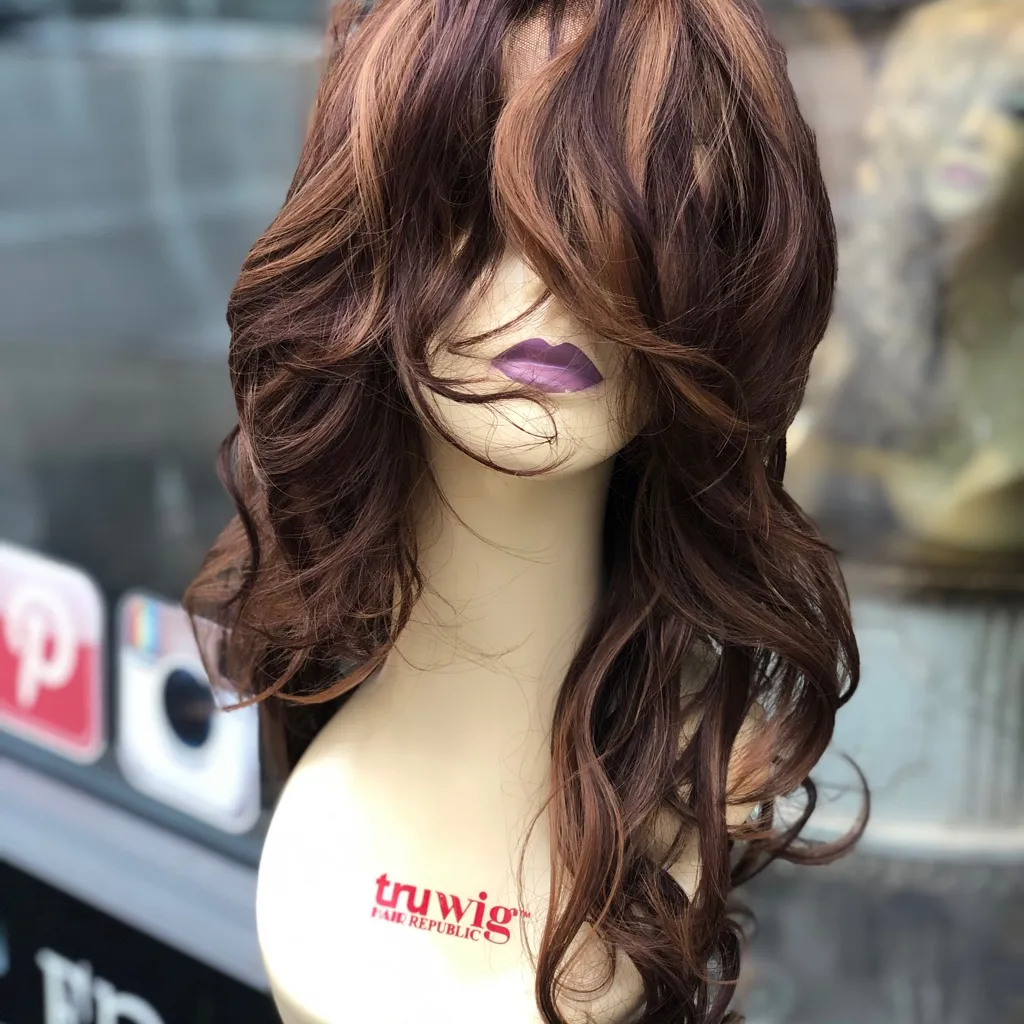 Auburn Long Romance curls Lacefront wig - Image 6
