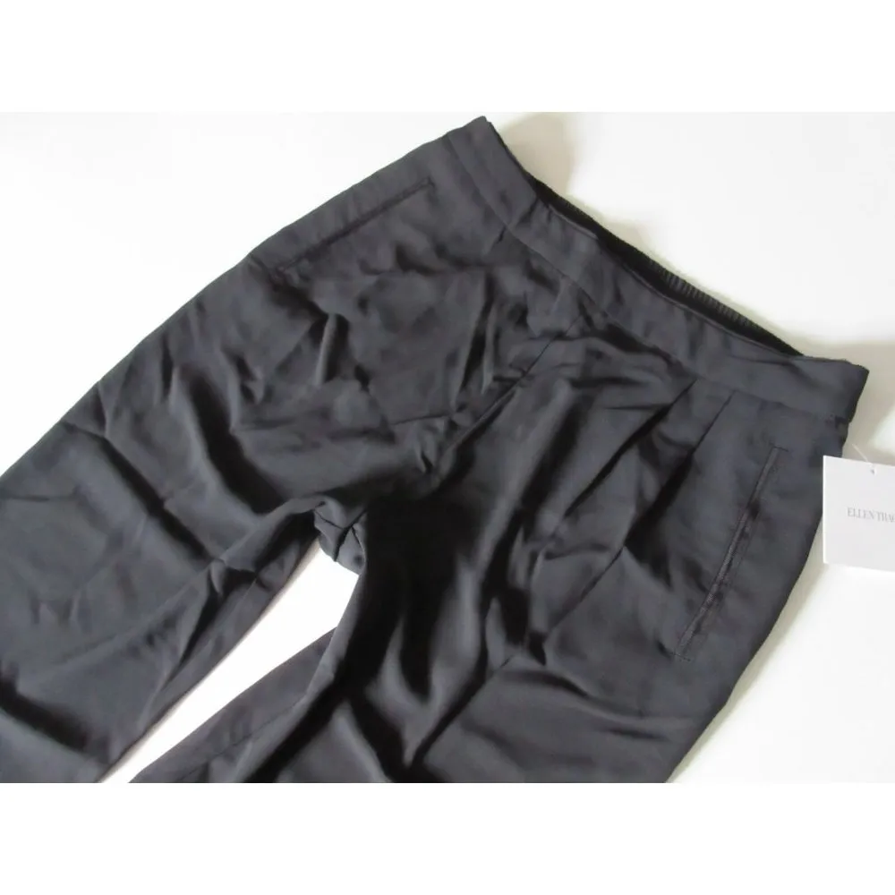 NWT Ellen Tracy Black Soft Fluid Stretch Crepe Pleated Pull-on Crop Pants 12 - Image 5