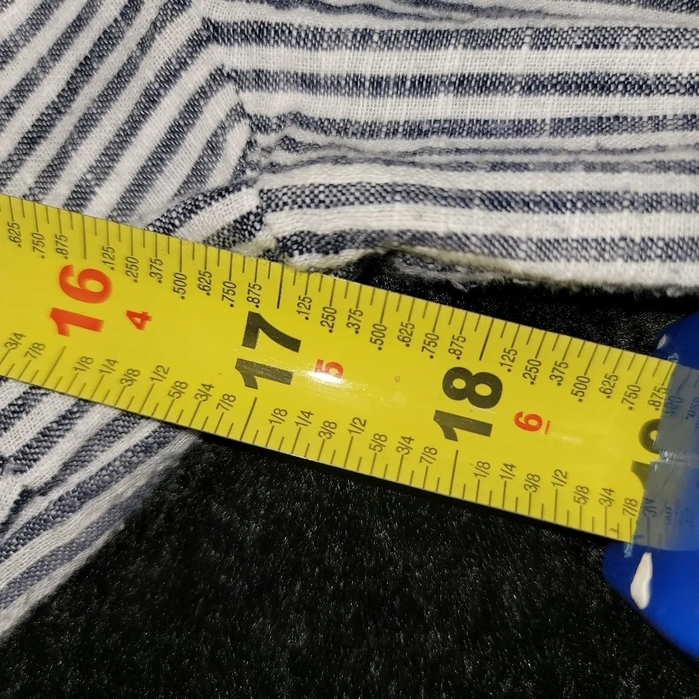 Old Navy Women Black & White 100% Cotton V-Neck Long Sleeve Knee Length Dress S - Image 12