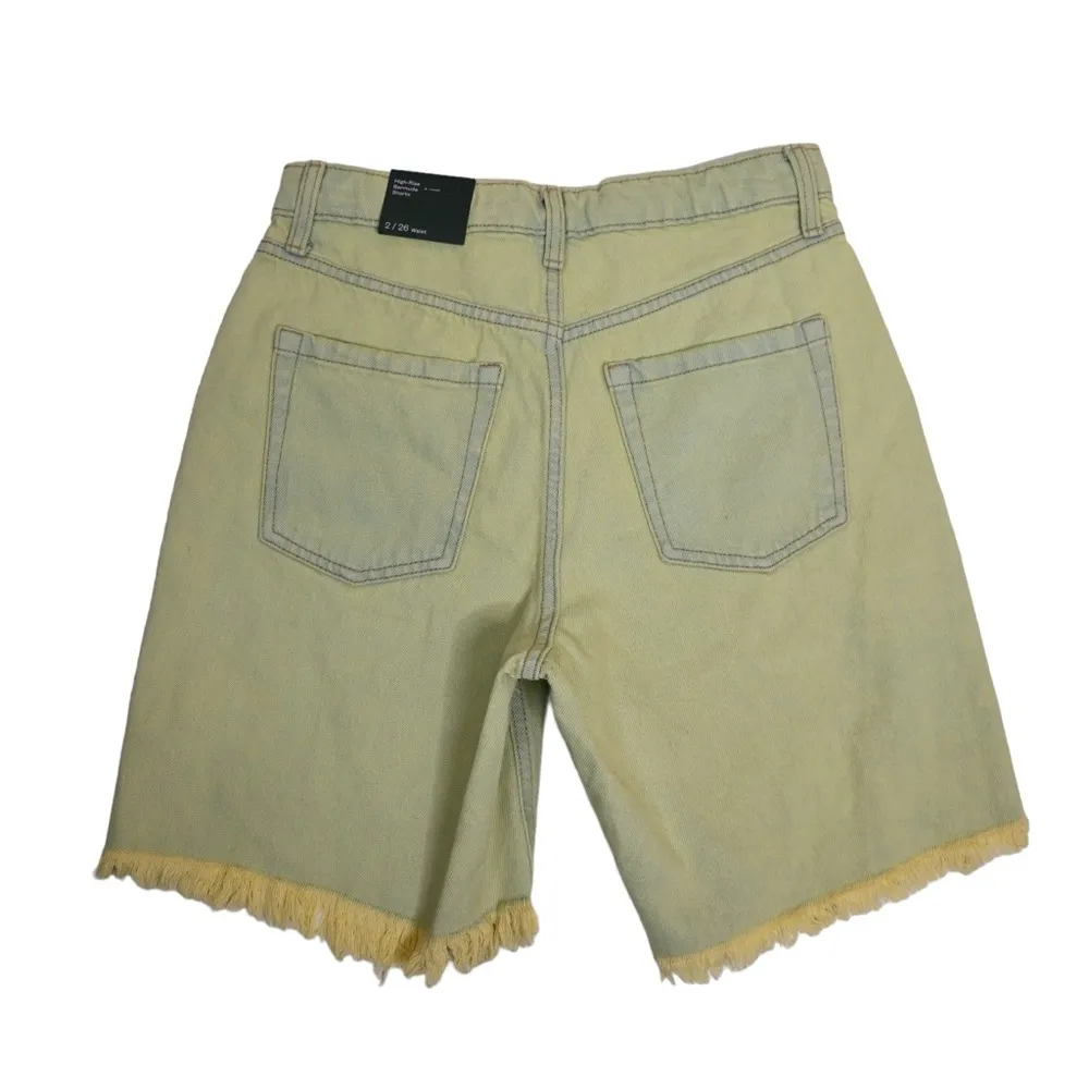 Wild Fable Womens 2/26 High Rise Button Fly Denim Bermuda Shorts NEW - Image 2