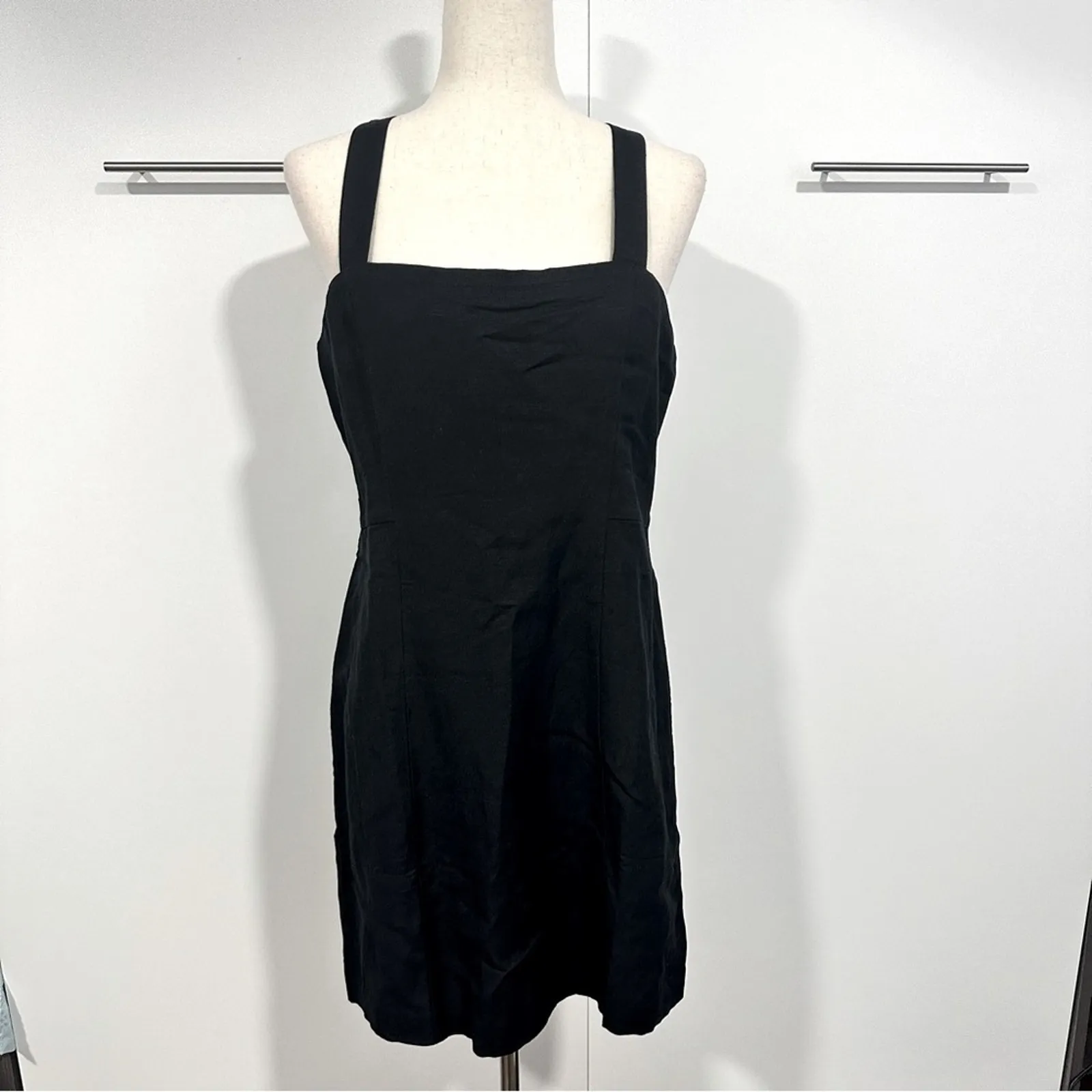Club Monaco Size 10 Black Mini Dress NWT Lagenlook Heritage Neutral Old Money - Image 3