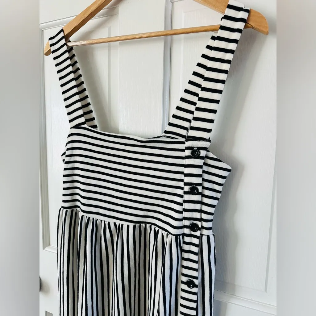 Anthropologie Maeve Fiona Midi Dress Black & White Stripes Size S - Image 4
