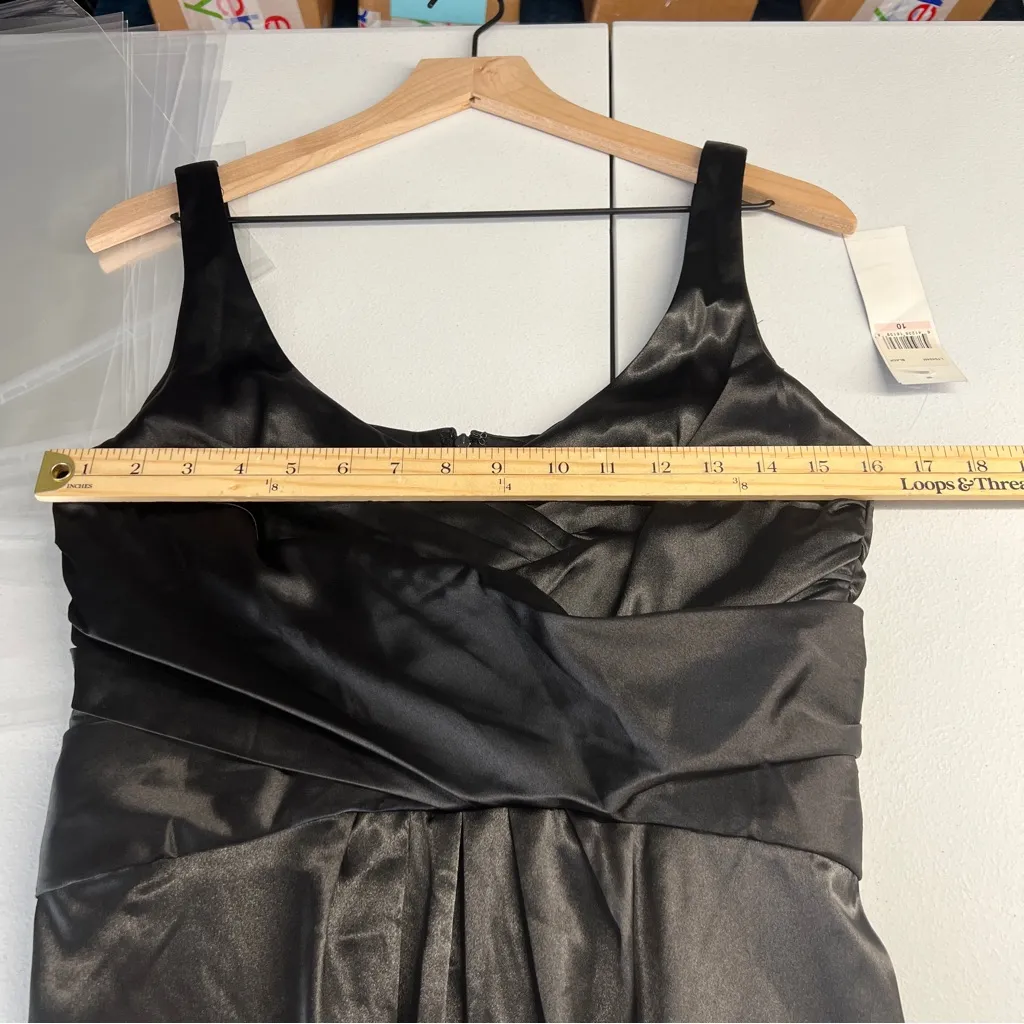 London Times Elegant Black Stretch Satin  Sleeveless‎ Sheath Dress NWT Size 10 - Image 12