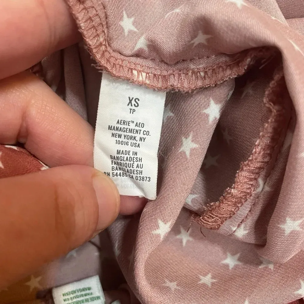 NWOT Aerie Satin Star Pattern Lounge Shorts in Pink/White Size XS - Image 7