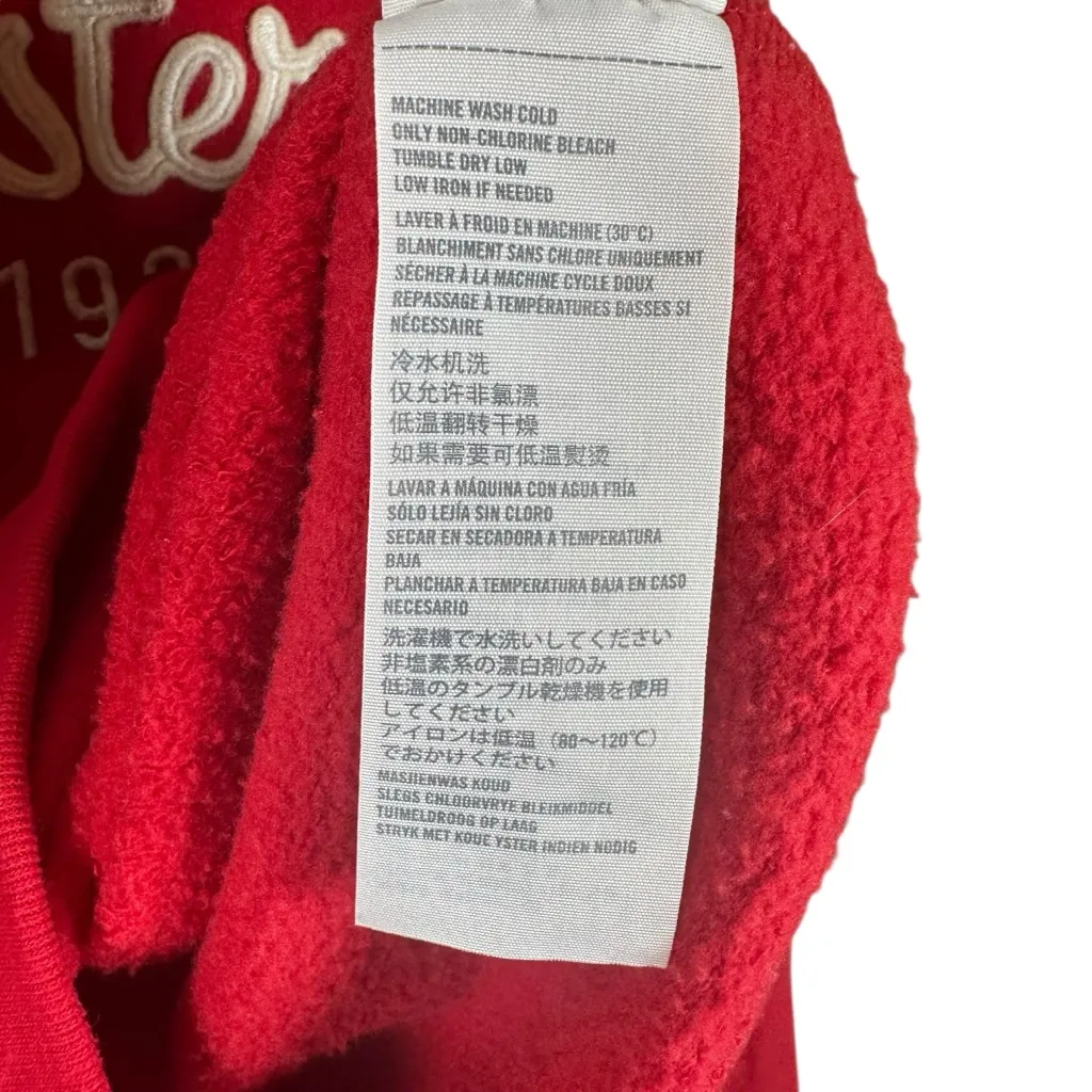 Hollister Red Button Fleece Cardigan Jacket Y2K Preppy Logo M Soft Girl Cozy - Image 10