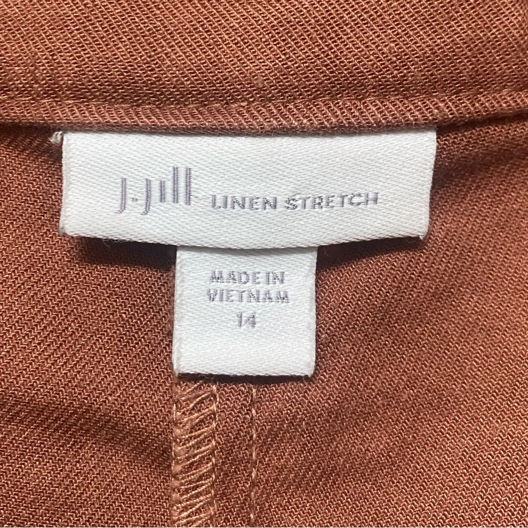J. Jill Linen Stretch Pants Womens 14 Terracotta Rust Ankle Nantucket Chino Pant - Image 8