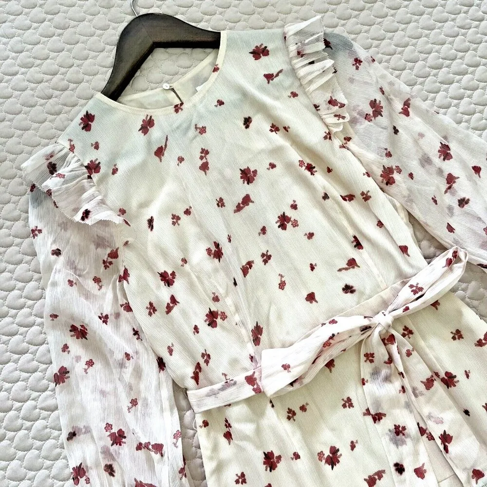 $ 459 NWOT Whistles Long Sleeve Multicolour Eastern Blossom Midi Dress Size 6 - Image 6