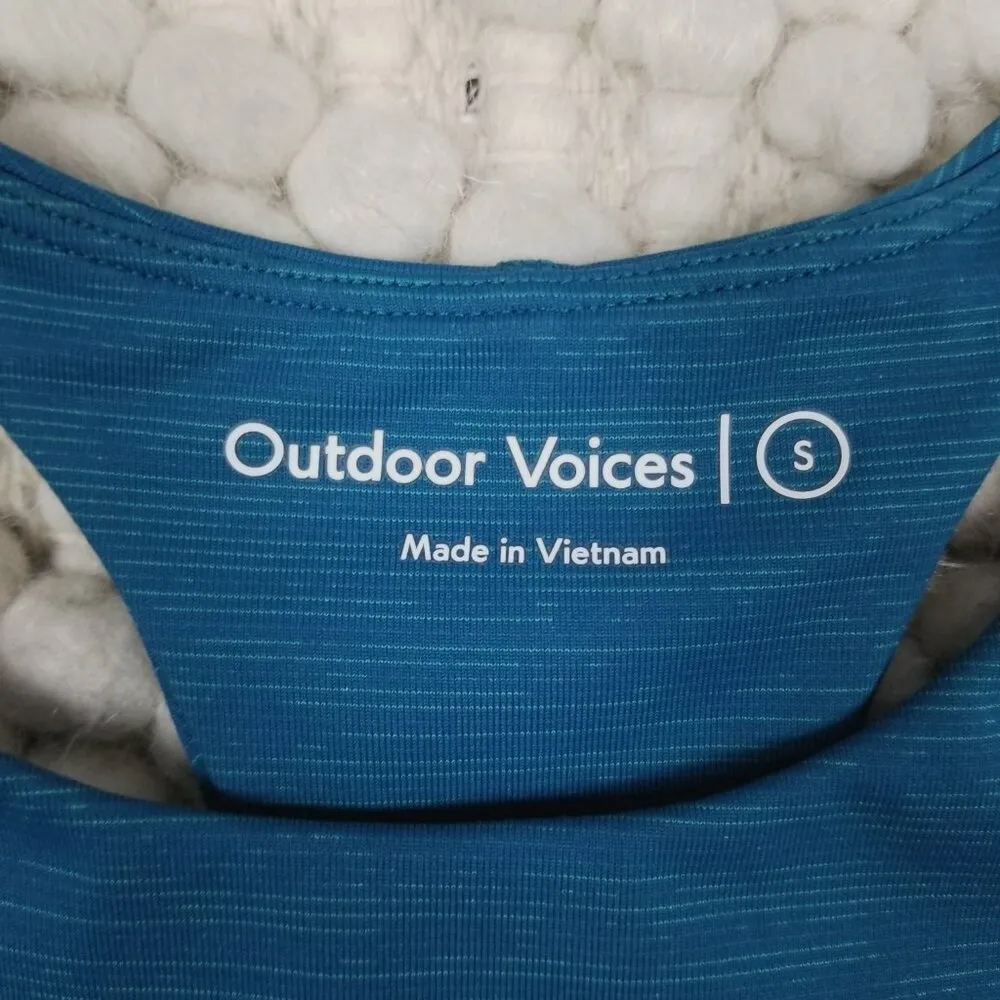 Outdoor Voices Move Free Tech Sweat Crop Top Gulf Teal Sz Small - Image 6