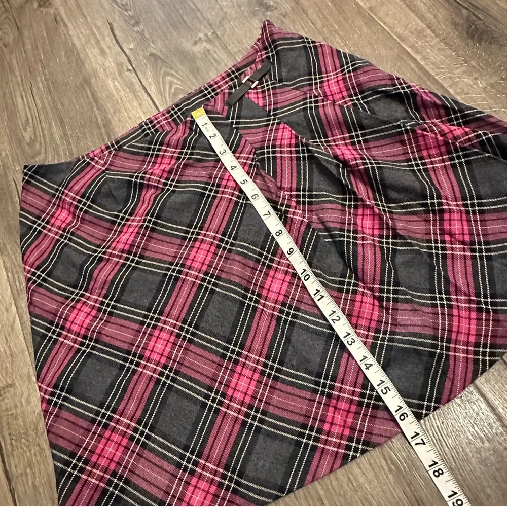 Vintage Y2K Pink & Black Plaid Pleated Goth Mini Skirt Clueless Mean Girls Sz 8 - Image 6