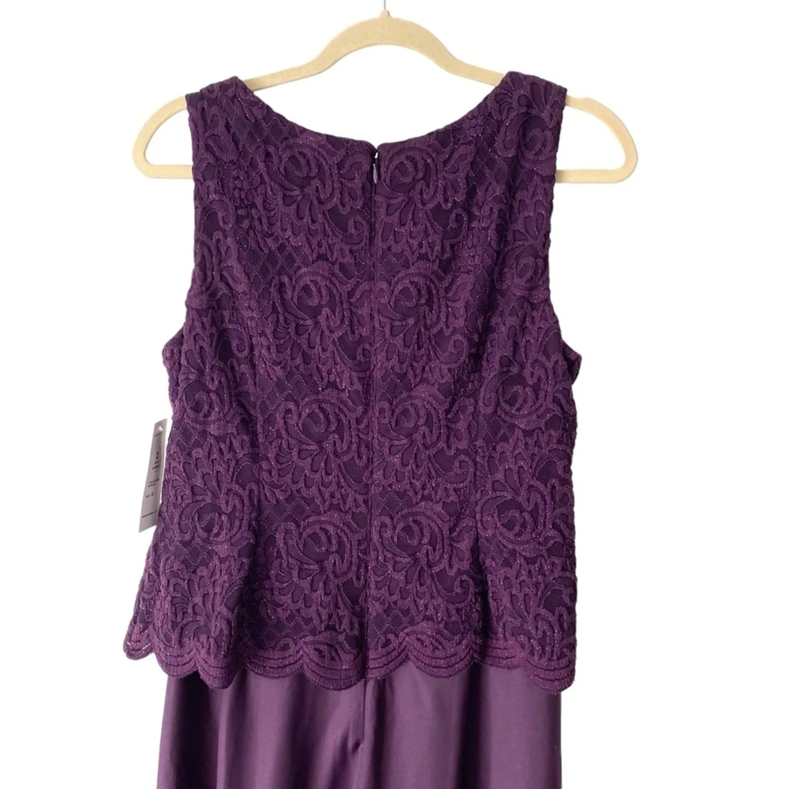 Alex Evenings Two Piece Formal Lace Set Eggplant Purple NWTs size 12 - Image 14