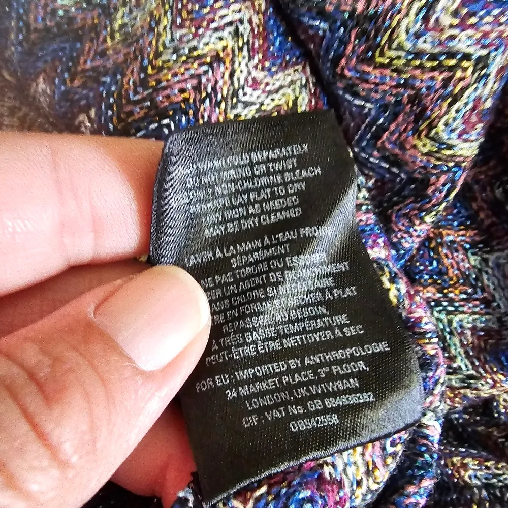 Anthropologie Maeve Westwater Chevron Knit Aline Sleeveless Dress Size Large - Image 9