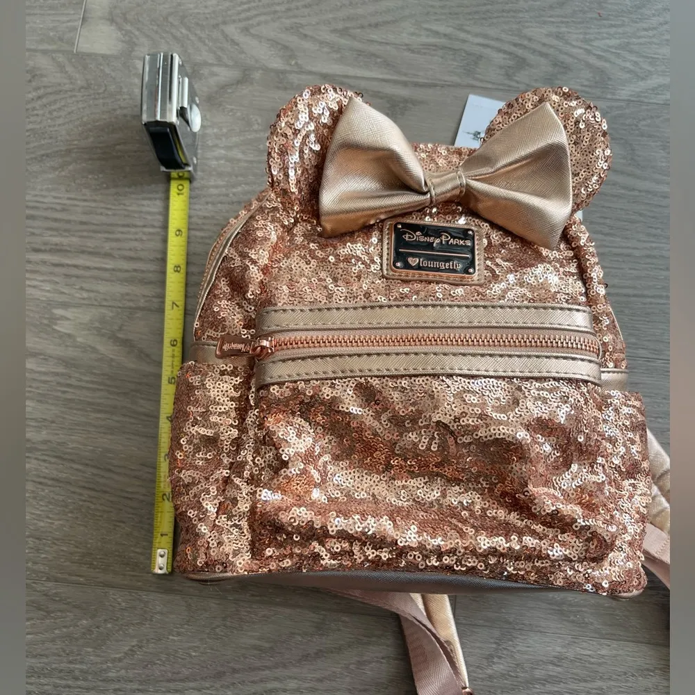 Lounge Fly NWT Minnie Mouse Sequin  Mini
Backpack Rose Gold Disney Parks - Image 10