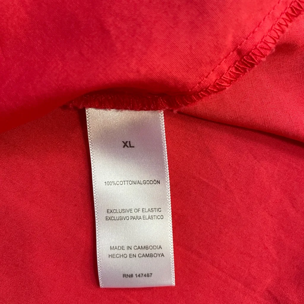 Draper James 100% Cotton Smocked Baby Doll Puff Sleeve Coral Dress - Sz XL 💚🎀 - Image 12