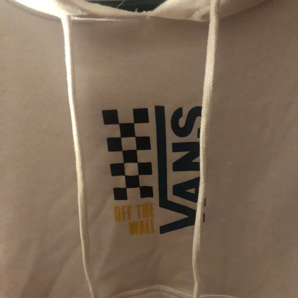 Vans White Checkerboard Fleece Hoodie - Medium - Image 4