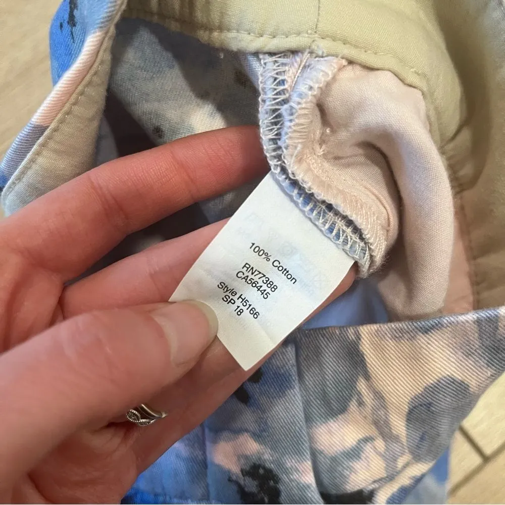 NWT J. Crew 5” Printed Chino Short Blue Pink Watercolor Floral Size 2 - Image 3