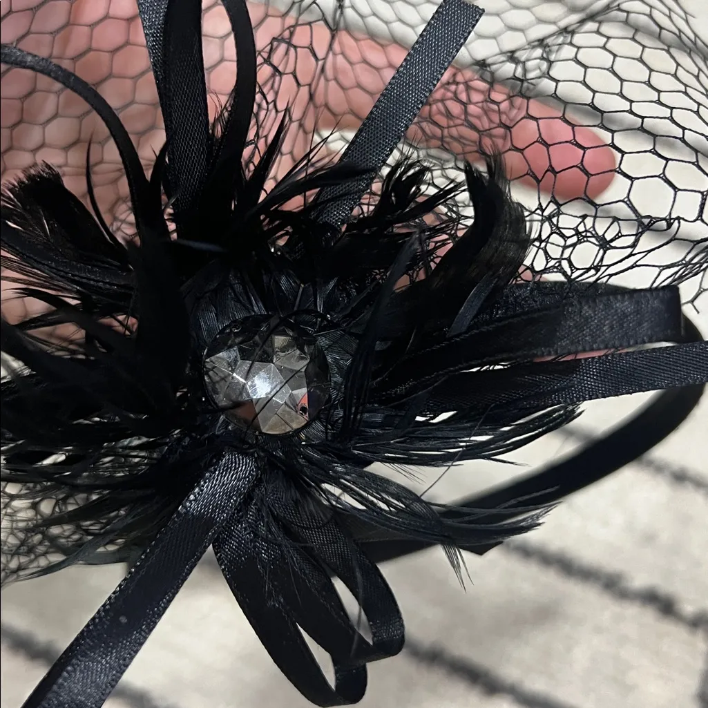 Elegant Black Fascinator Headband - Image 2
