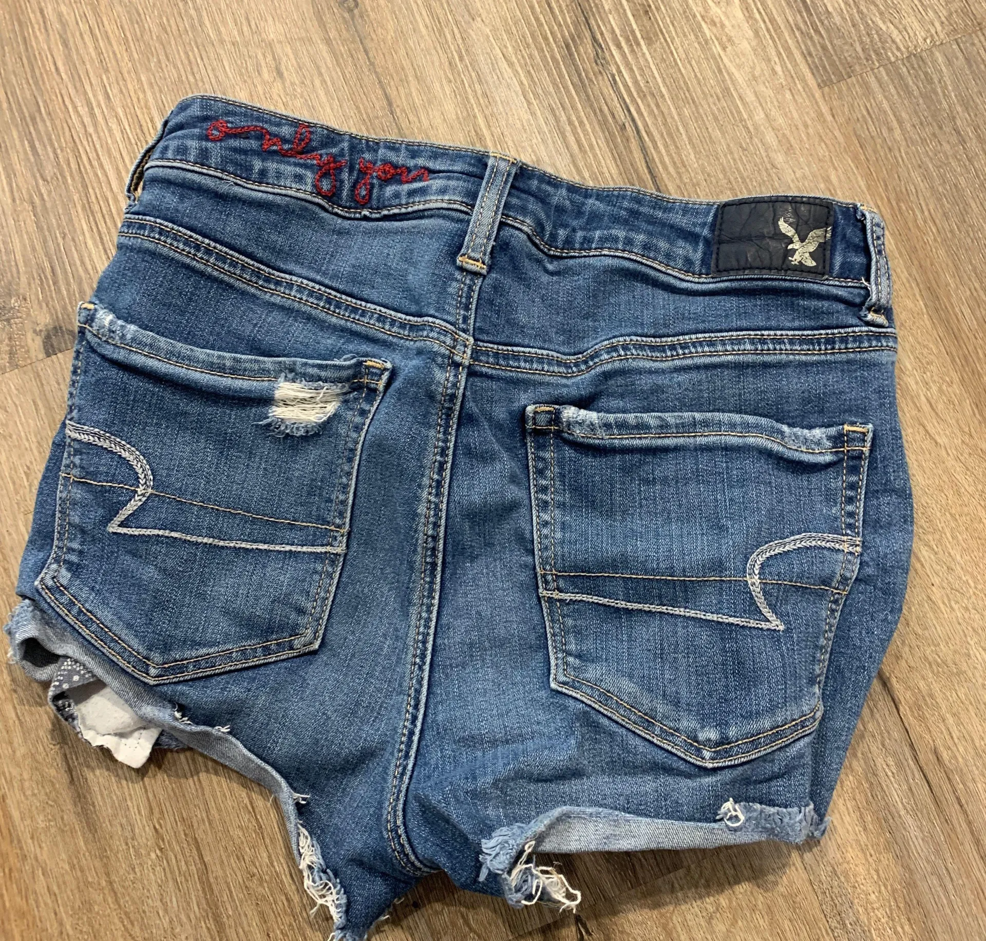 American Eagle  Super Hi Rise Shortie Denim Shorts - Image 2