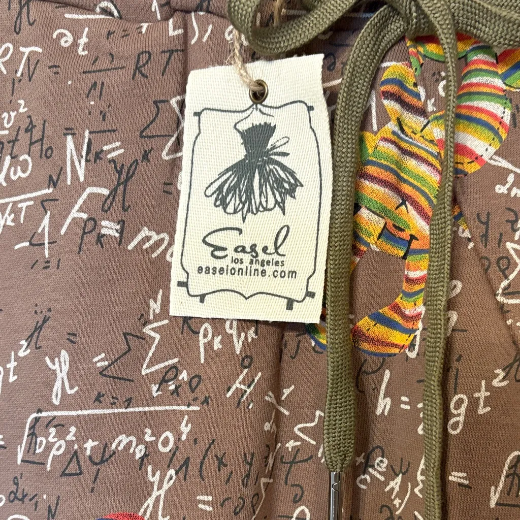 Easel Brown Abstract Print Joggers - Image 3