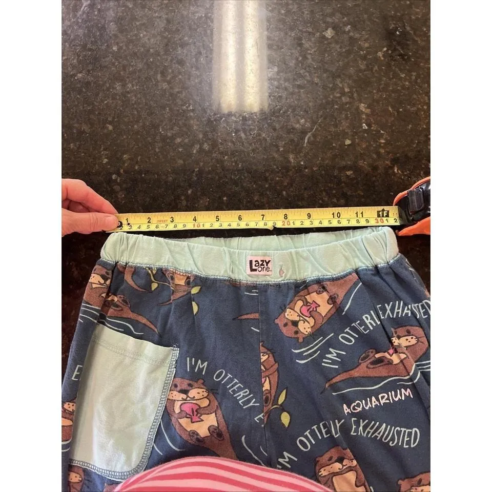 Lazy One Women's Pajama Pants Otters Otterly Exhausted Alaska Sz‎ Sm Aquarium - Image 7