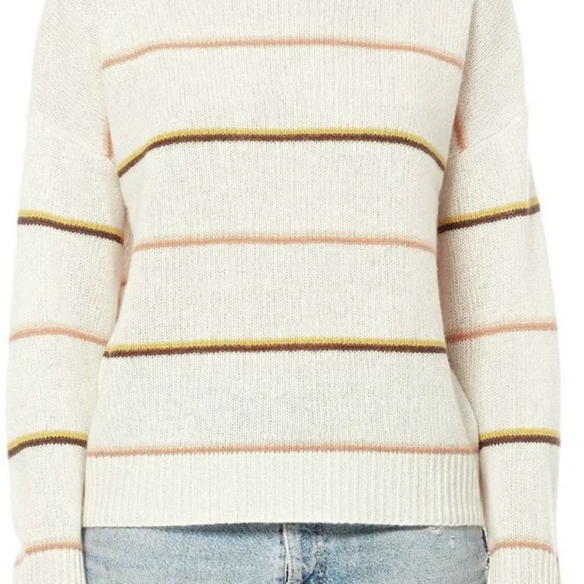 360 Cashmere Women's Sweater - Cream with Tan and Gold Stripes - Image 2