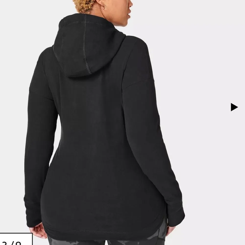 Sweaty Betty Black Escape Luxe Fleece Hoodie size XS relaxed fit - Image 15