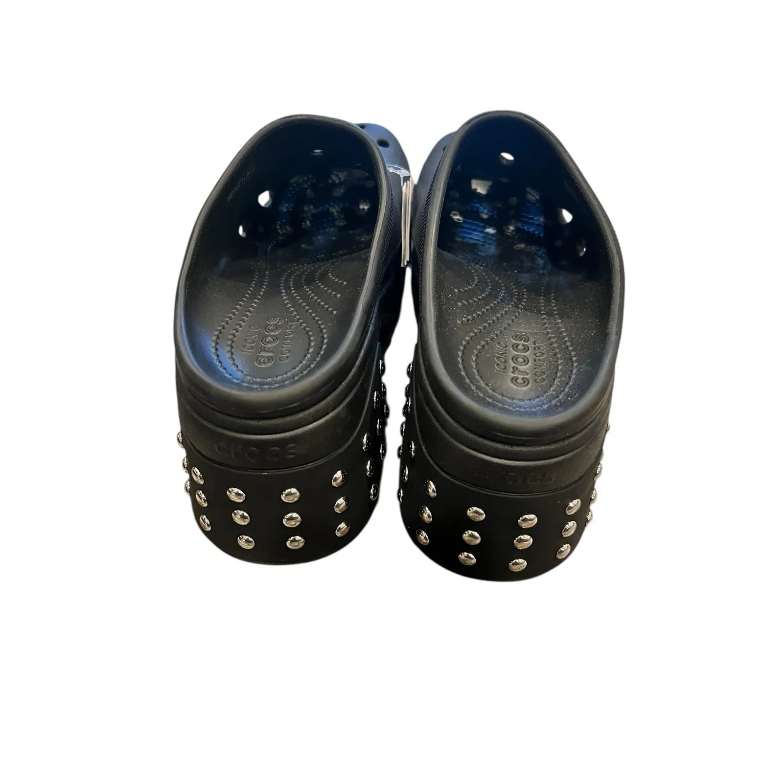 NWT Crocs Siren‎ Studded Clog Heel Black Women's Size M 13 Goth Rock & Roll - Image 4