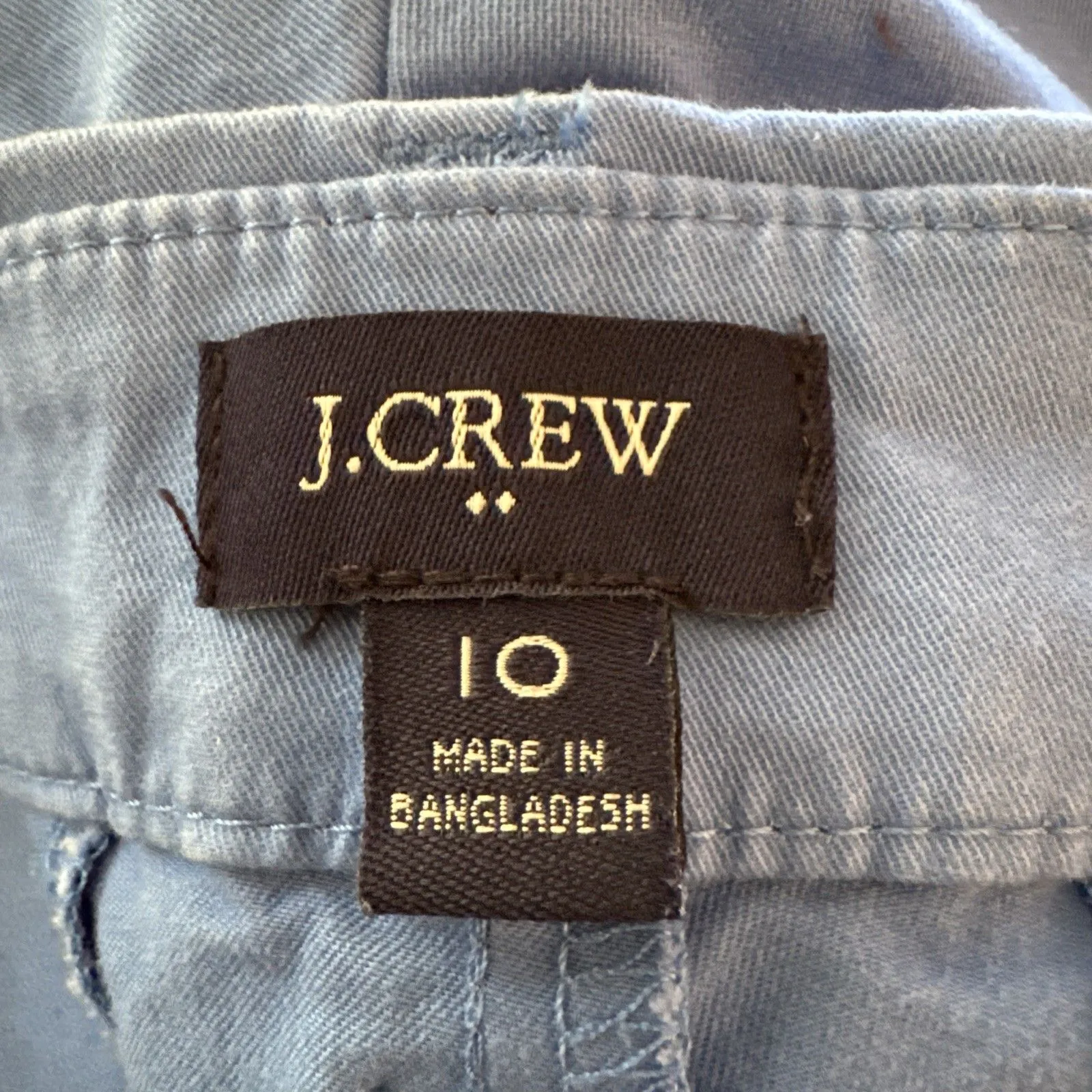 J.Crew Short Women's 10 Blue Chino Flat Front Pockets Cotton Blend 8.5” Inseam - Image 7