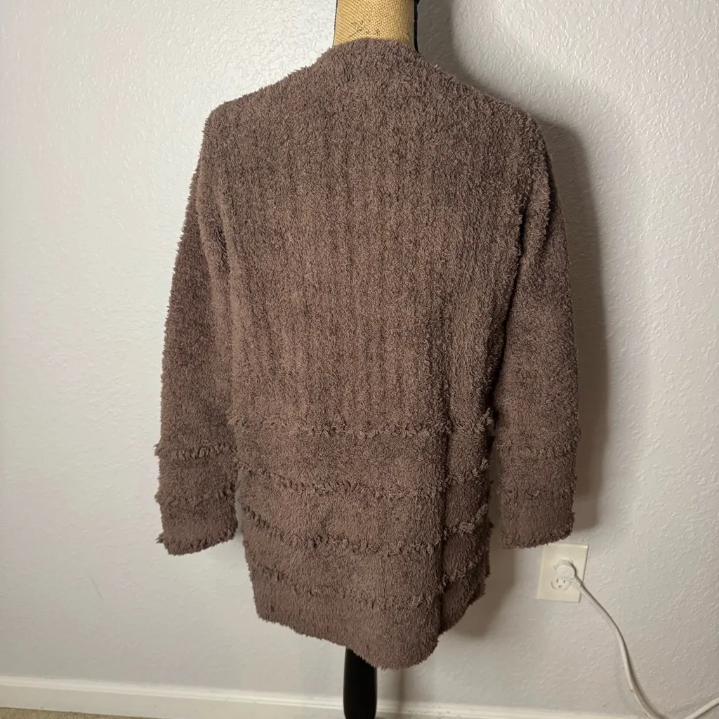 NWT Barefoot Dreams CozyChic Boardwalk Cardigan Sable Brown Women Size XS Lounge - Image 9