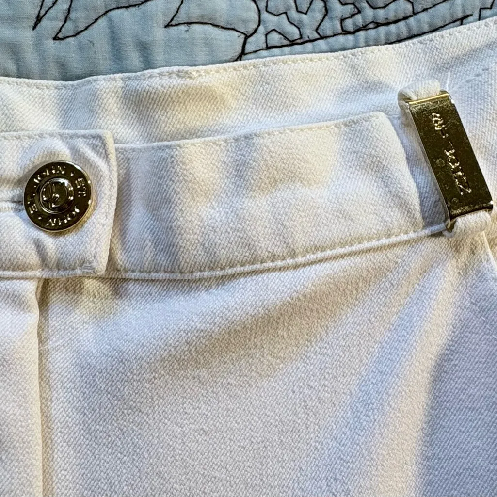 St. John Sport Cream Straight Leg Trousers Branded Accents Women’s Sz 10💚 - Image 7