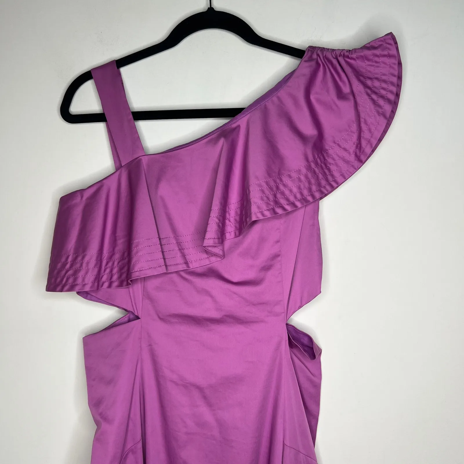 Veronica Beard Orchid Purple Beilla Asymmetric Midi Dress Size 8 - Image 7