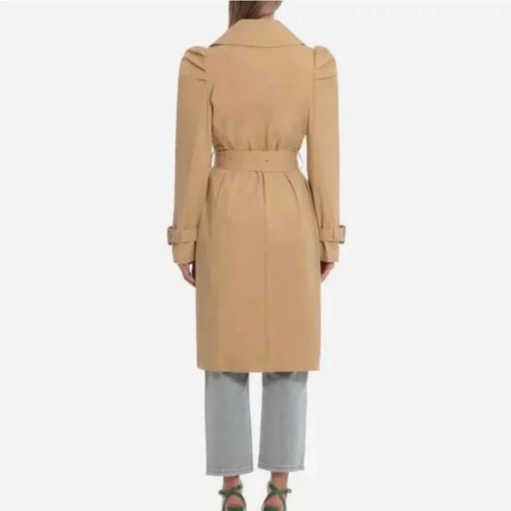 NWOT AVEC LES FILLES Puff Sleeve Belted Trench Coat Tan Camel - Image 4