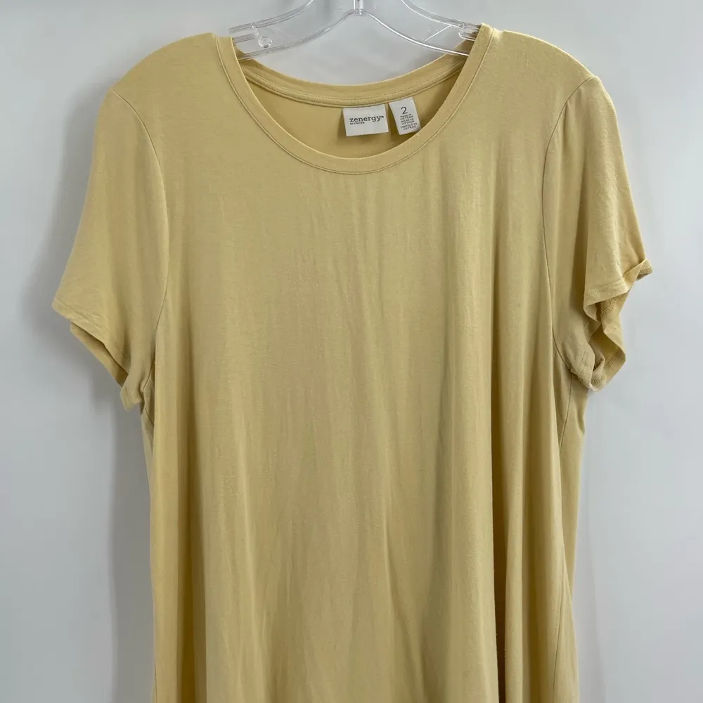 Women’s zenergy by Chicos yellow tee rayon and spandex T-shirt size medium - Image 3