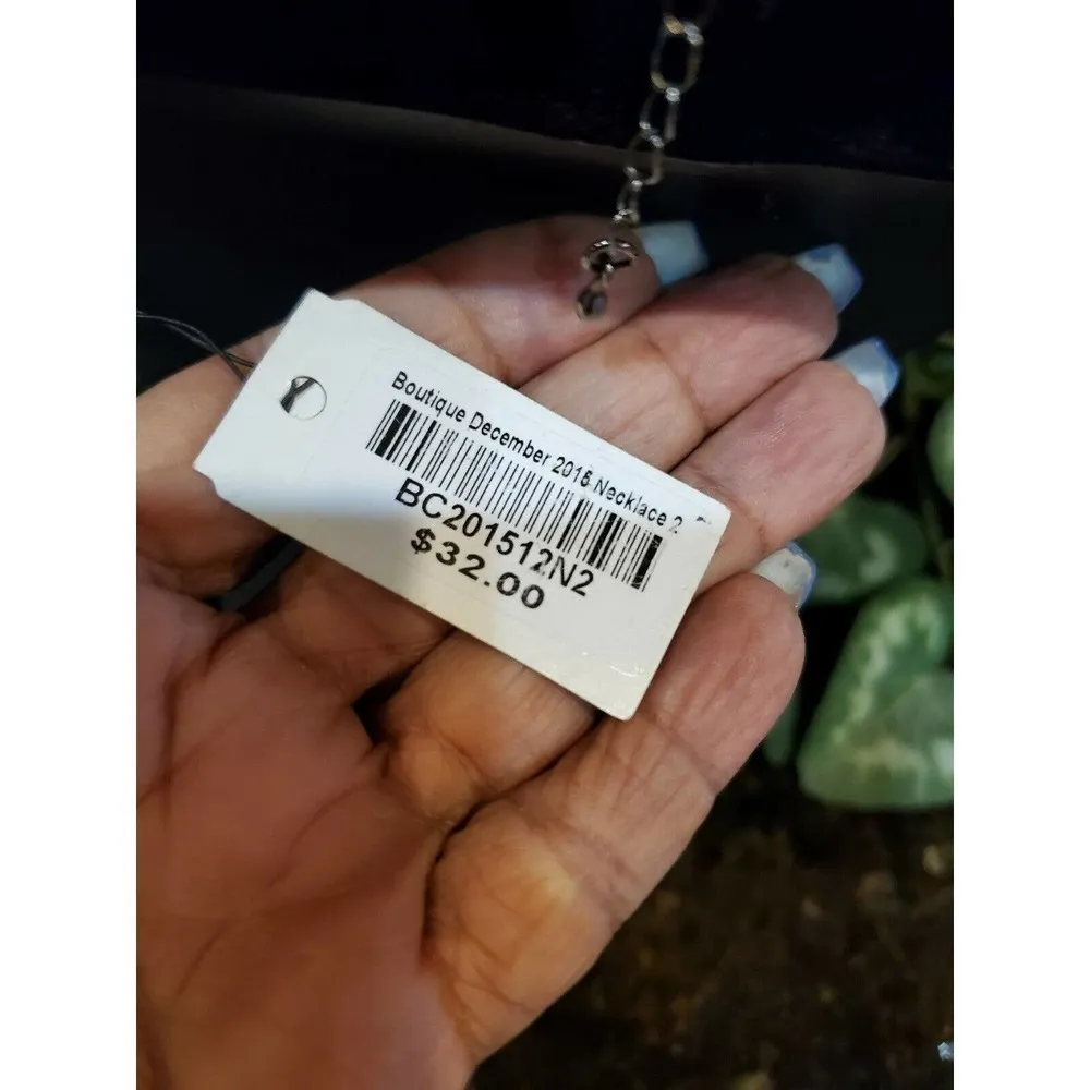 Traci Lynn Silver Tone Rhinestone Necklace - Image 8