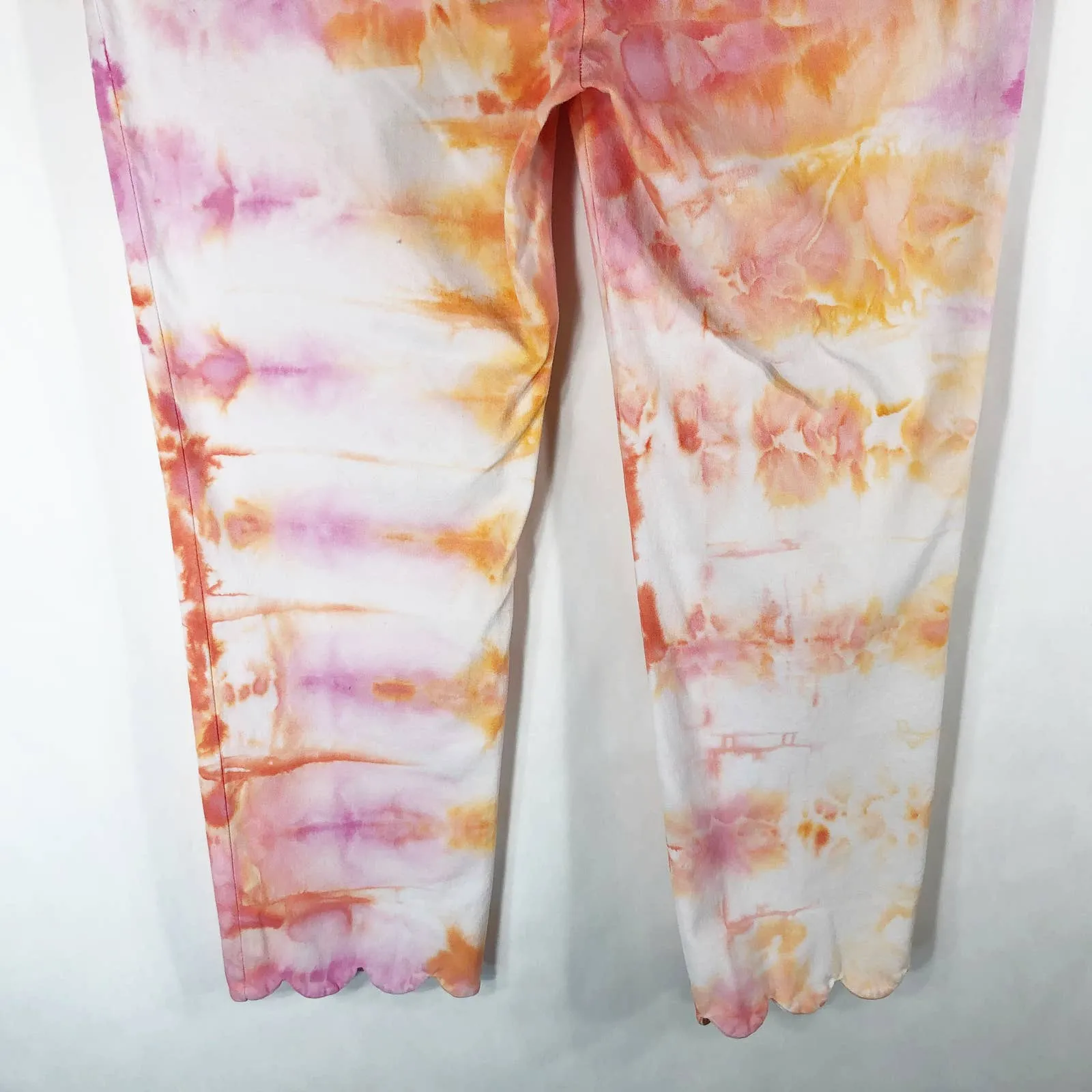 Crown Ivy Size 4 Pants Trendy Tulip Tie Dye Handmade Scalloped Pink Orange‎ 218 - Image 5