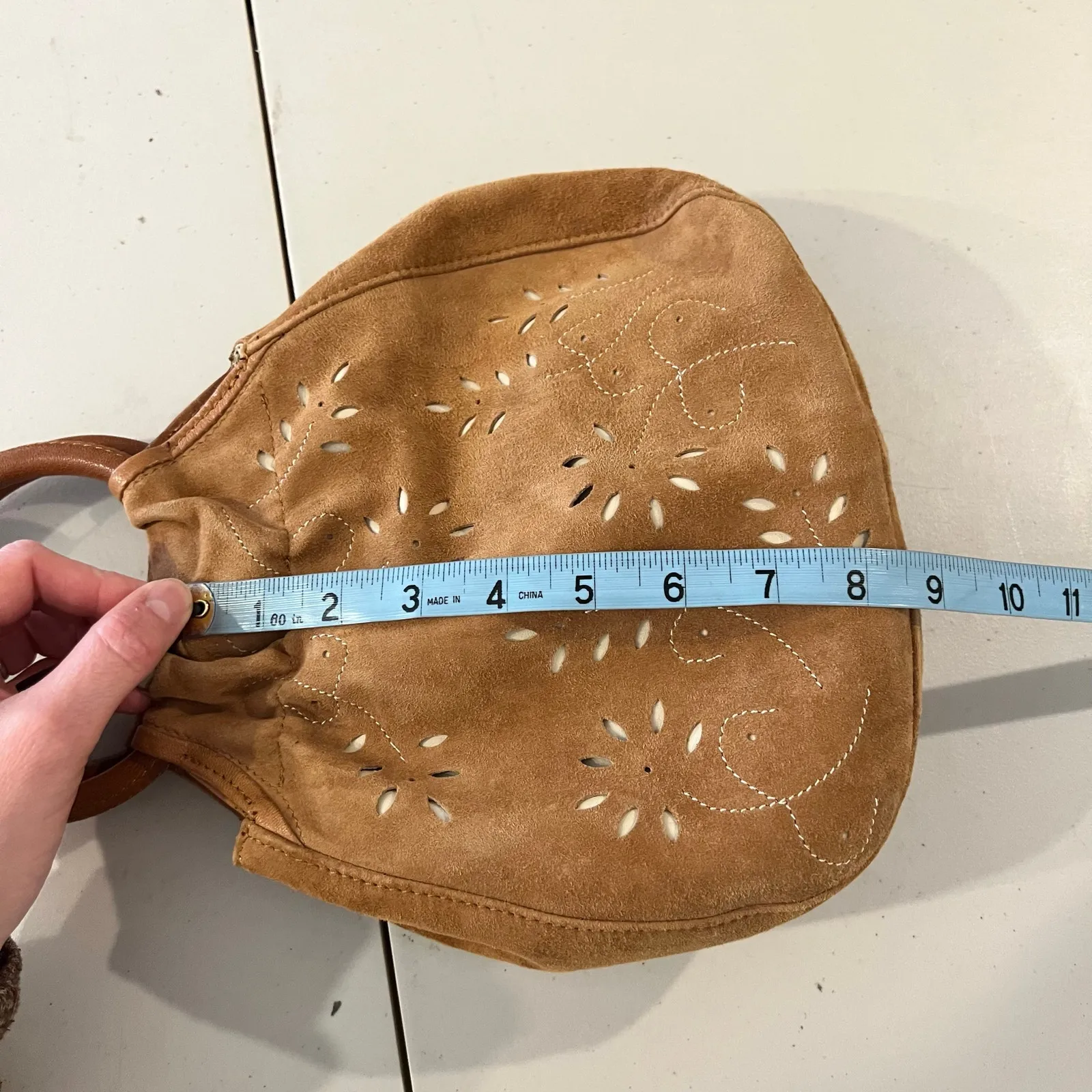 Vintage 90s Talbots Tan Genuine Leather Made in Italy Top Handle Small Bag - Image 12