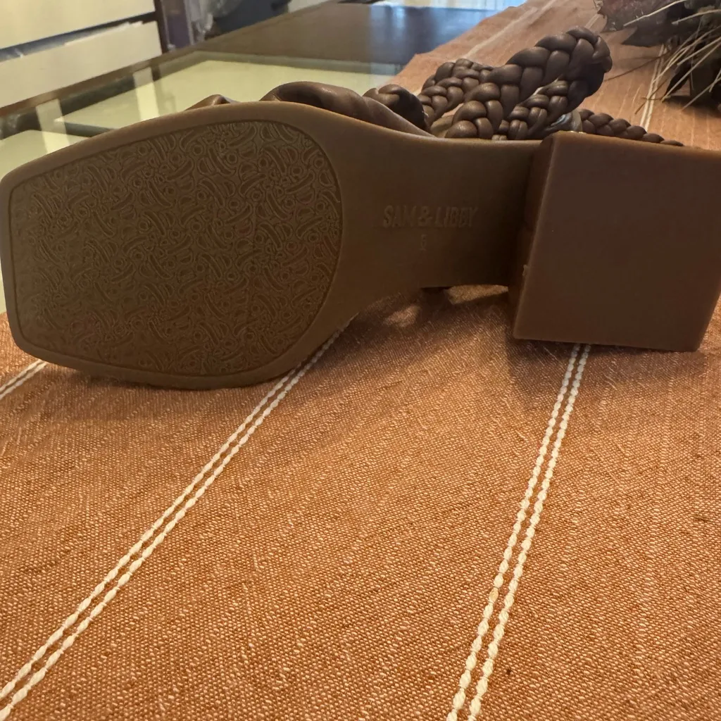 Sam & Libby Tan Braided Knot Sandals - Image 3