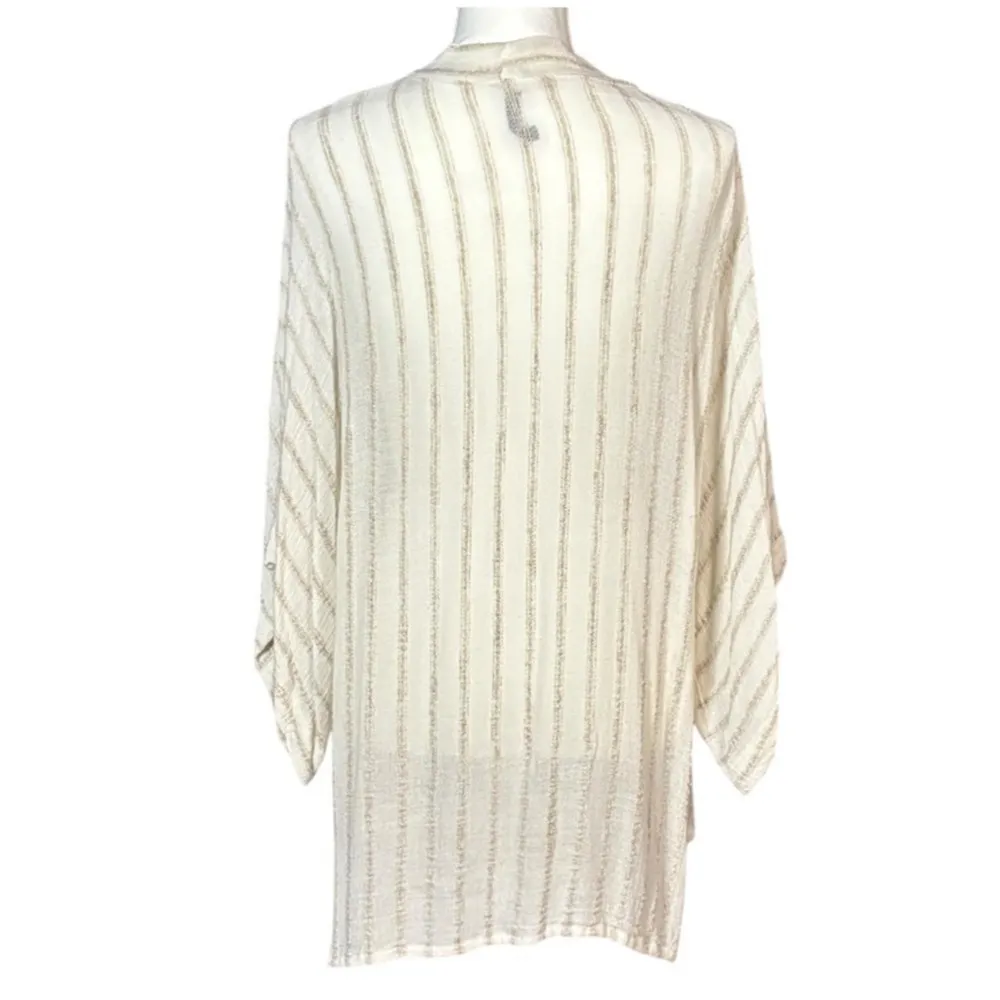 IC By Connie K Cardigan Size 2X Linen Blend Tan Minimalist Lagenlook Coastal - Image 2